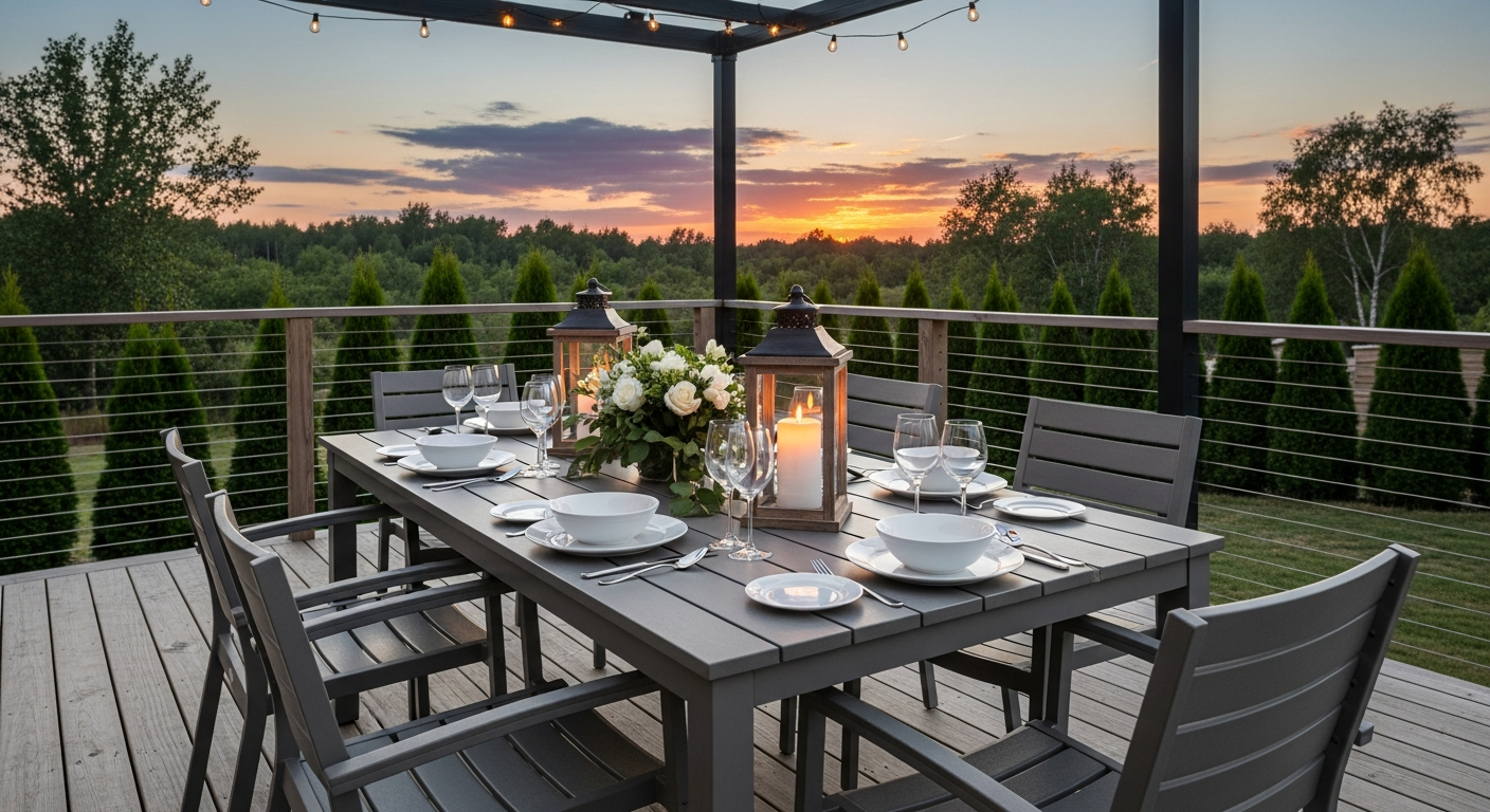 Beautiful outdoor dining setup